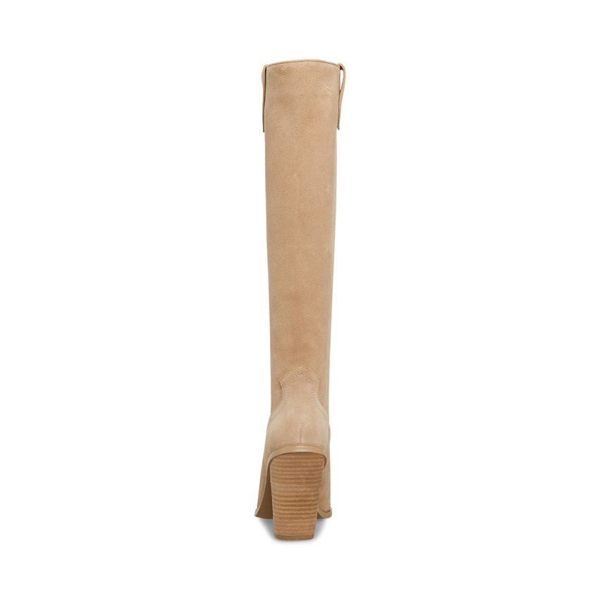 Botas Hasta La Rodilla Steve Madden Brondy Gamuza Mujer Beige | ES DX963E